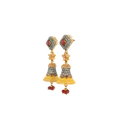 22K Yellow Gold Stone Jhumki Earrings | Premium Traditional Design