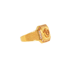 22K Yellow Gold Men’s Sikh Ring with Cubic Zirconia – 7g, Size 11.5