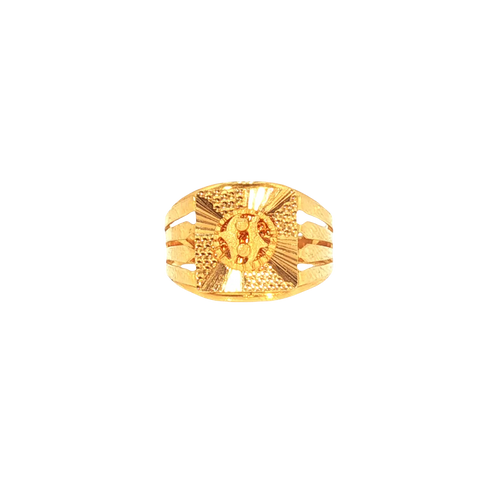 22K Yellow Gold Men’s Traditional Ring (4.1 Grams) – Classic & Lightweight Design