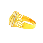22K Men’s Yellow Gold Stone Ring with Cubic Zirconia – 8.2g, Resizable, Size 11.5