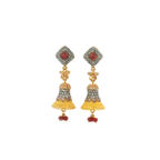 22K Yellow Gold Stone Jhumki Earrings | Premium Traditional Design