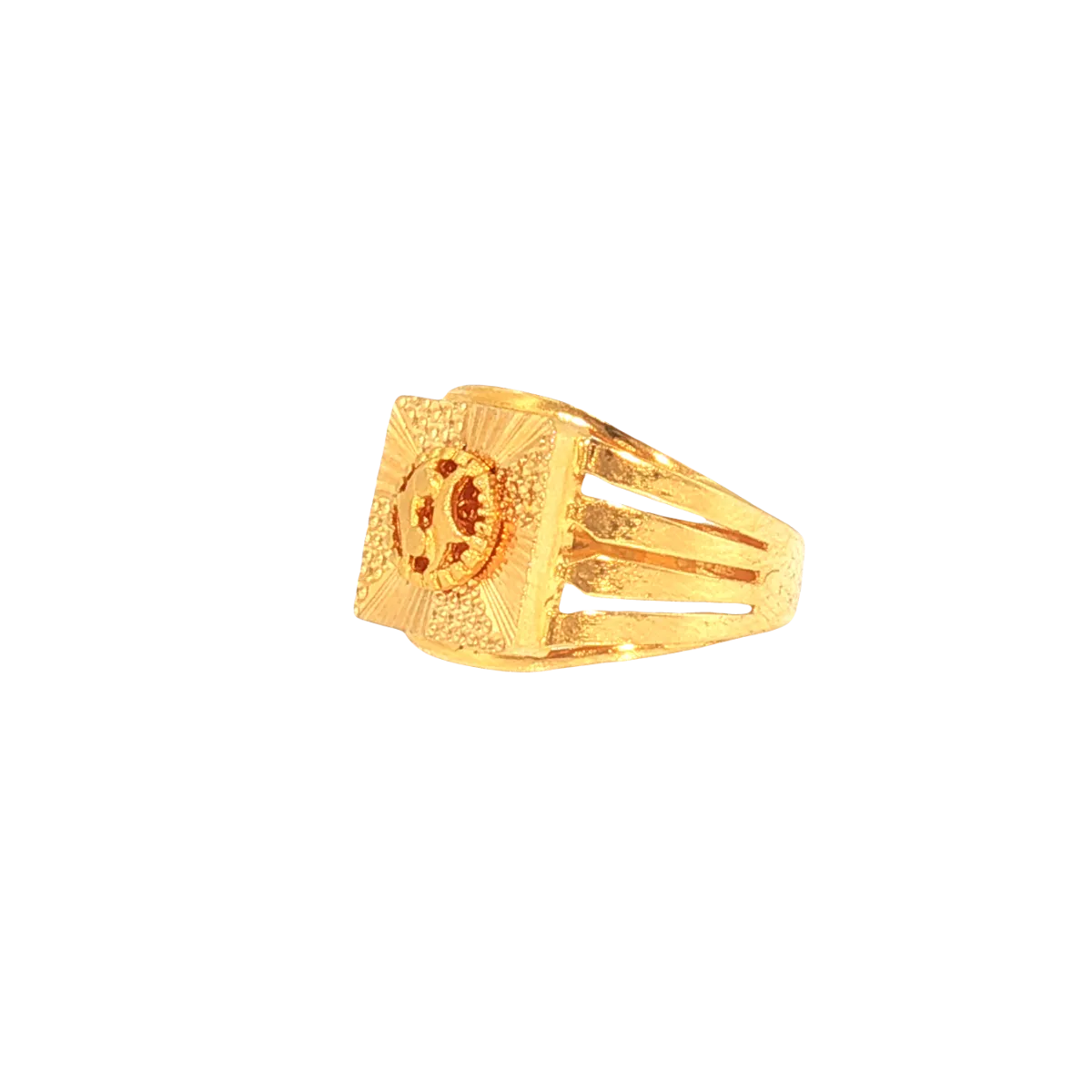 22K Yellow Gold Men’s Traditional Ring (4.1 Grams) – Classic & Lightweight Design
