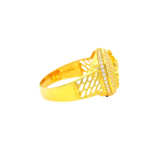 22K Men’s Yellow Gold Stone Ring with Cubic Zirconia – 8.2g, Resizable, Size 11.5