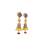 22K Yellow Gold Stone Jhumki Earrings | Premium Traditional Design