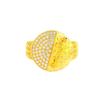 22K Men’s Yellow Gold Stone Ring with Cubic Zirconia – 8.2g, Resizable, Size 11.5