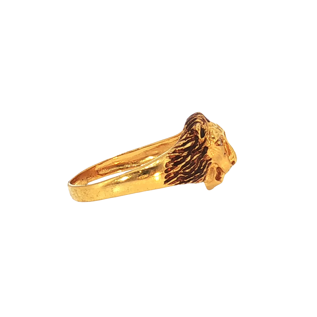 22K Yellow Gold Fancy Men’s Ring | Elegant Designer Band