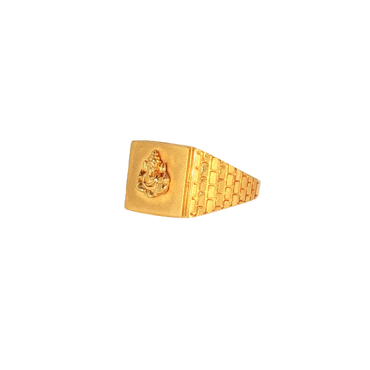 22K Yellow Gold Men’s Om Ring with Cubic Zirconia – 6.3g, Size 10.85