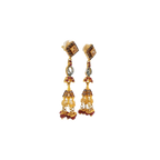 22K Yellow Gold Stone Jhumki Earrings | Elegant Traditional Design