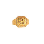 Fancy 22K Yellow Gold Men’s Ring with Cubic Zirconia – 7.1g, Size 10.5
