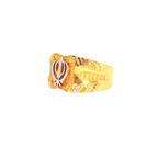 22K Two-Tone Yellow & White Gold Men’s Sikh Ring (8.9 Grams) – Bold & Elegant Design