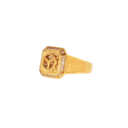 Fancy 22K Yellow Gold Men’s Ring with Cubic Zirconia – 7.1g, Size 10.5