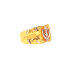 22K Two-Tone Yellow & White Gold Men’s Sikh Ring (8.9 Grams) – Bold & Elegant Design