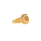 Fancy 22K Yellow Gold Men’s Ring with Cubic Zirconia – 7.1g, Size 10.5