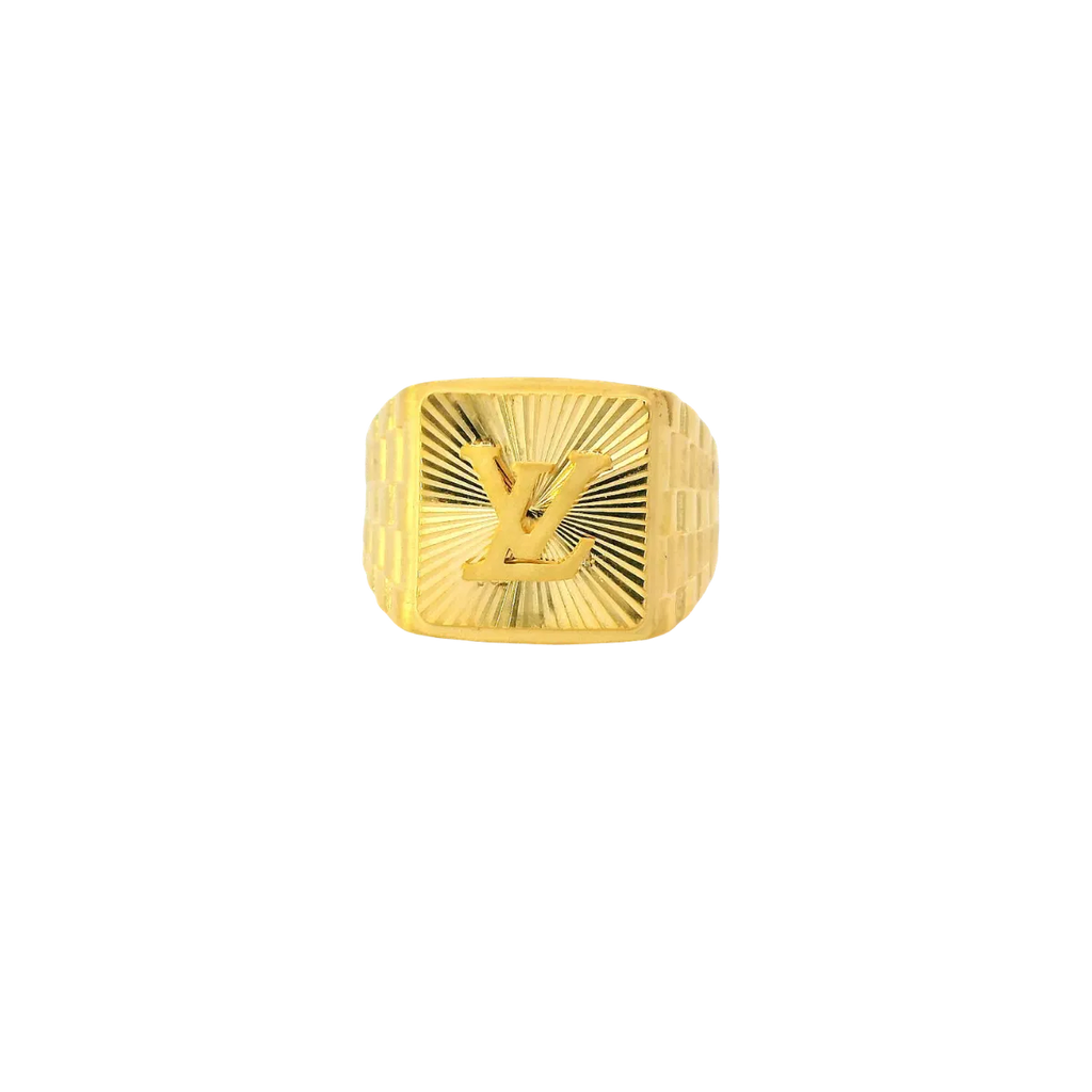 Fancy 22K Yellow Gold Men’s Ring – 5.4g, Size 8.5