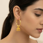 22K Yellow Gold Hoop Earrings Polished Finish