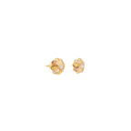 22K Two-Tone Gold Stud Earrings | Lightweight Polished Tops