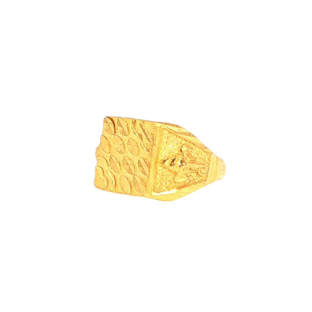 22K Yellow Gold Men’s Om Ring (8.7 Grams) – Spiritual & Elegant Design