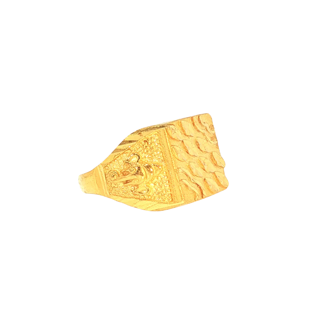 22K Yellow Gold Men’s Om Ring (8.7 Grams) – Spiritual & Elegant Design