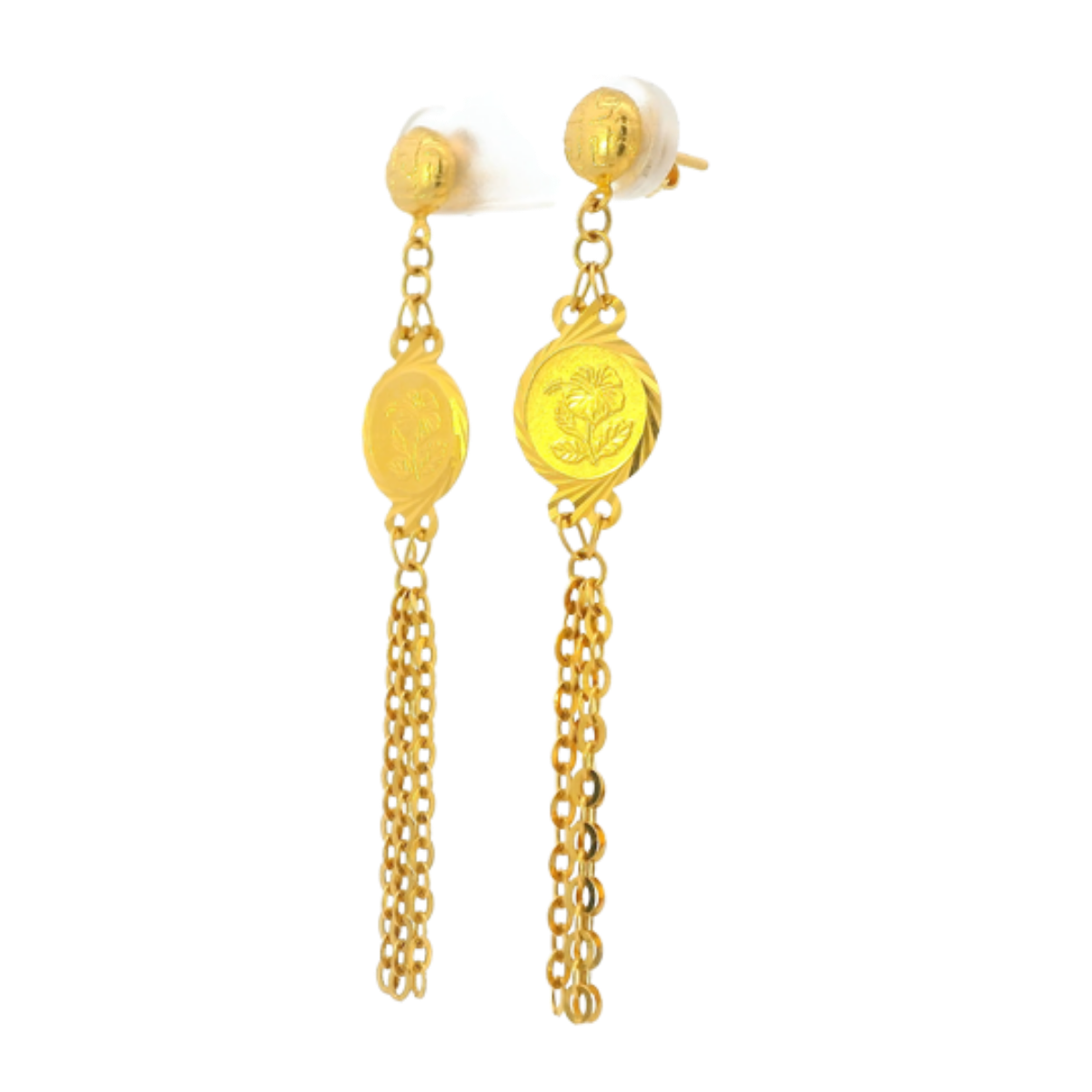 22K Yellow Gold Traditional Jhumki Earrings | Lightweight Polished Design