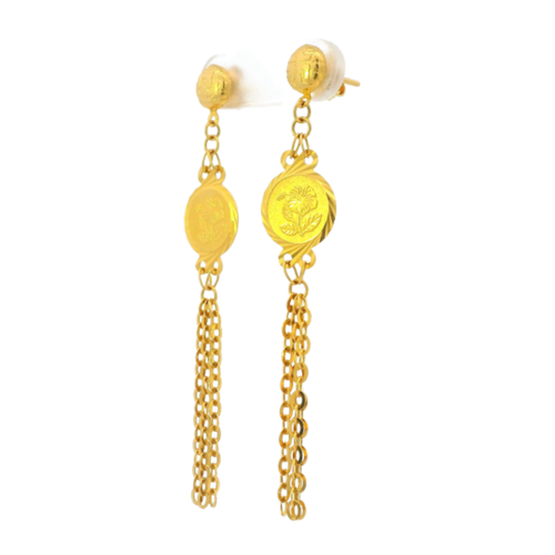 22K Yellow Gold Traditional Jhumki Earrings | Lightweight Polished Design