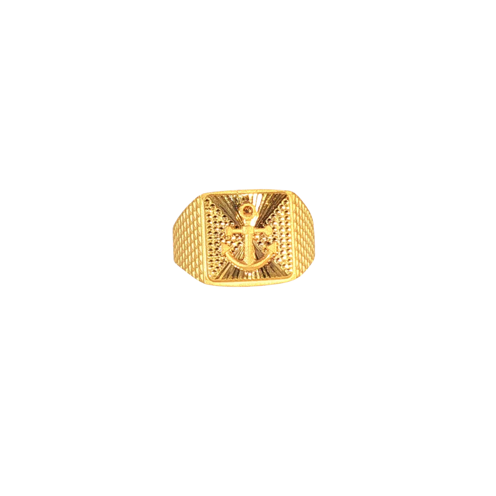 Fancy 22K Yellow Gold Men’s Ring – 5.3g, Size 9