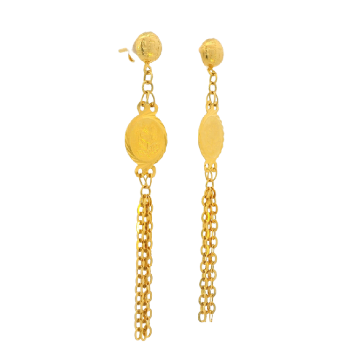 22K Yellow Gold Traditional Jhumki Earrings | Lightweight Polished Design