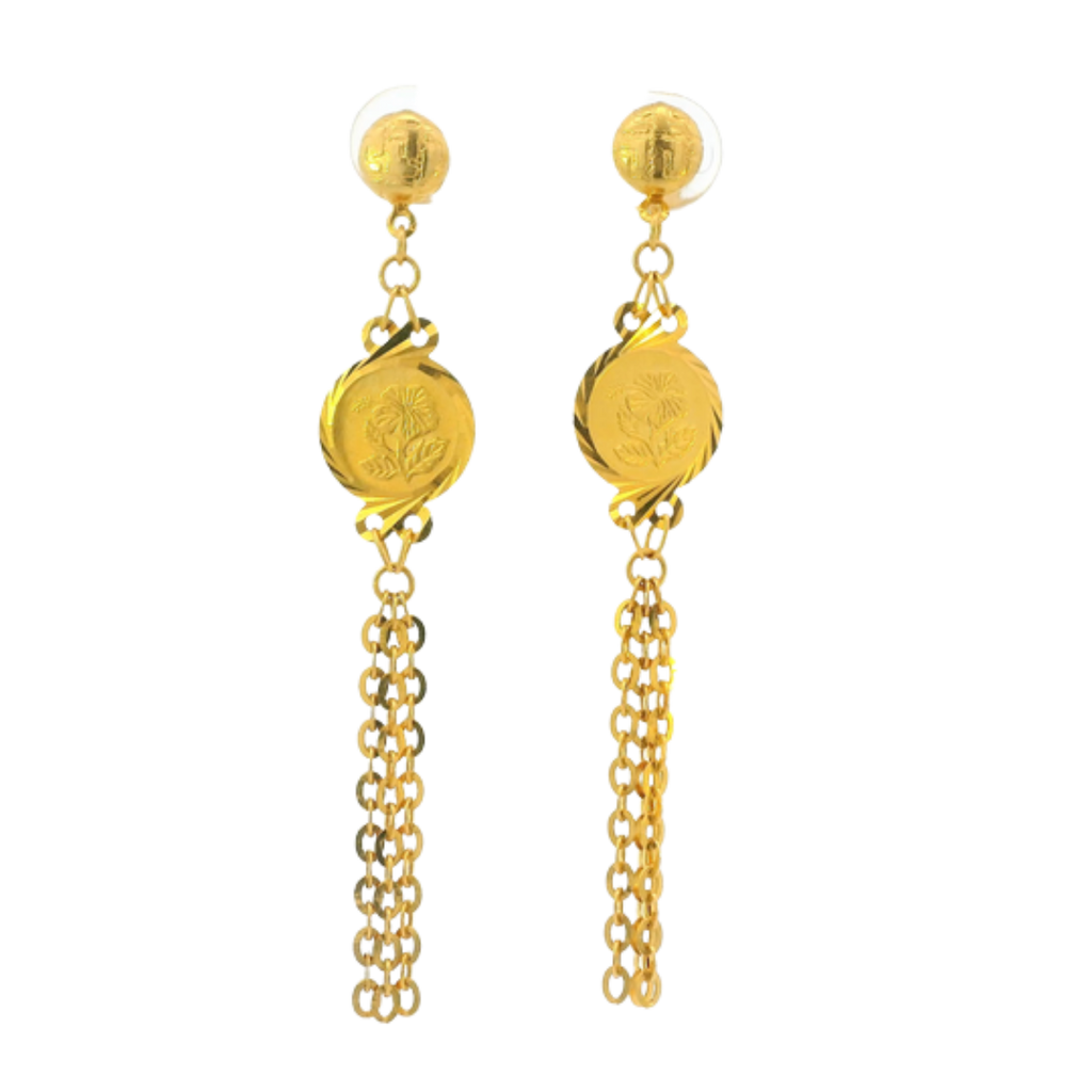 22K Yellow Gold Traditional Jhumki Earrings | Lightweight Polished Design