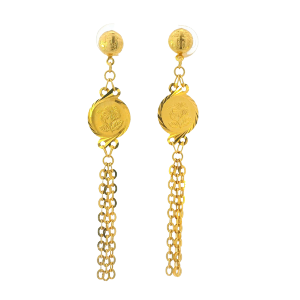 22K Yellow Gold Traditional Jhumki Earrings | Lightweight Polished Design