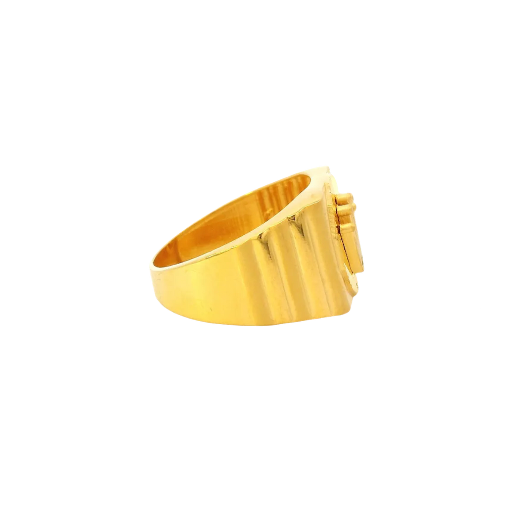 Fancy 22K Yellow Gold Men’s Ring – 8.6g, Size 9.5