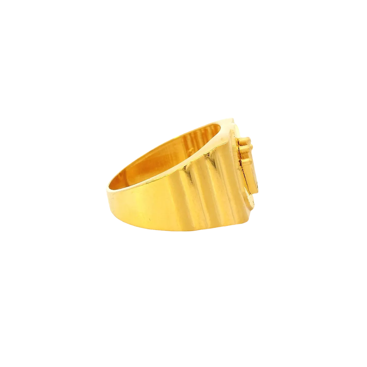 Fancy 22K Yellow Gold Men’s Ring – 8.6g, Size 9.5