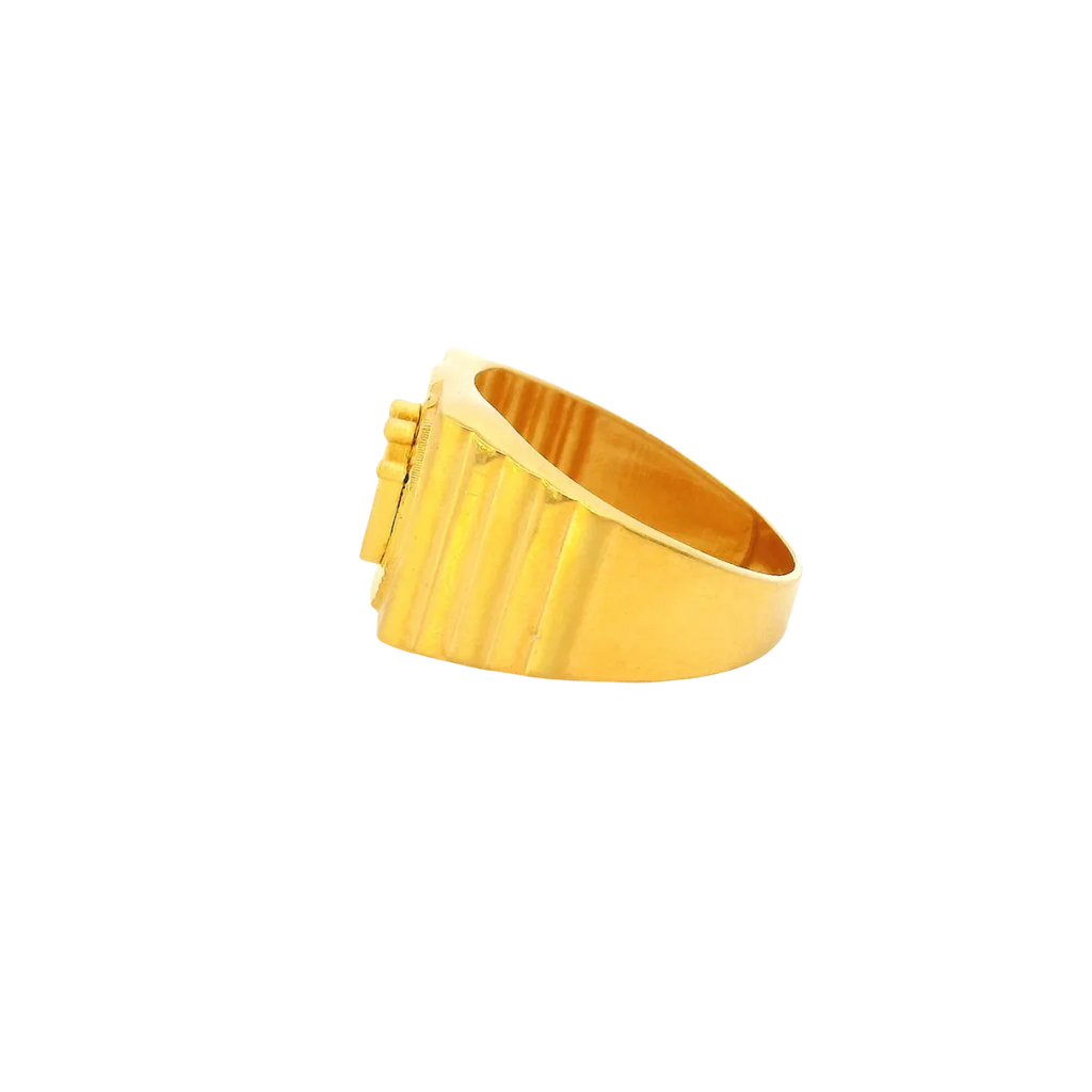 Fancy 22K Yellow Gold Men’s Ring – 8.6g, Size 9.5