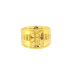 Fancy 22K Yellow Gold Men’s Ring – 5.1g, Size 9.5