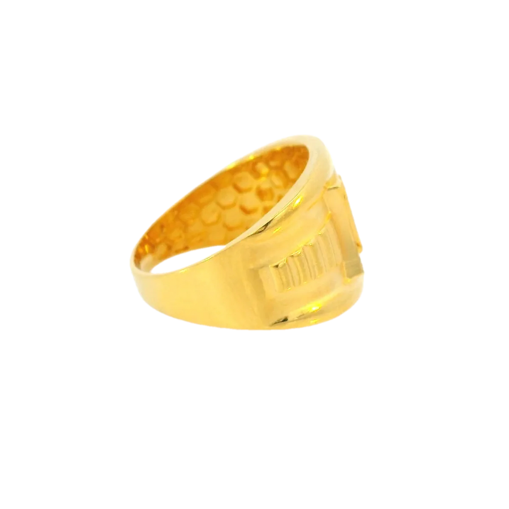 Fancy 22K Yellow Gold Men’s Ring – 5.1g, Size 9.5