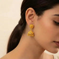 22K Yellow Gold Traditional Jhumki Earrings | Classic Polished Design
