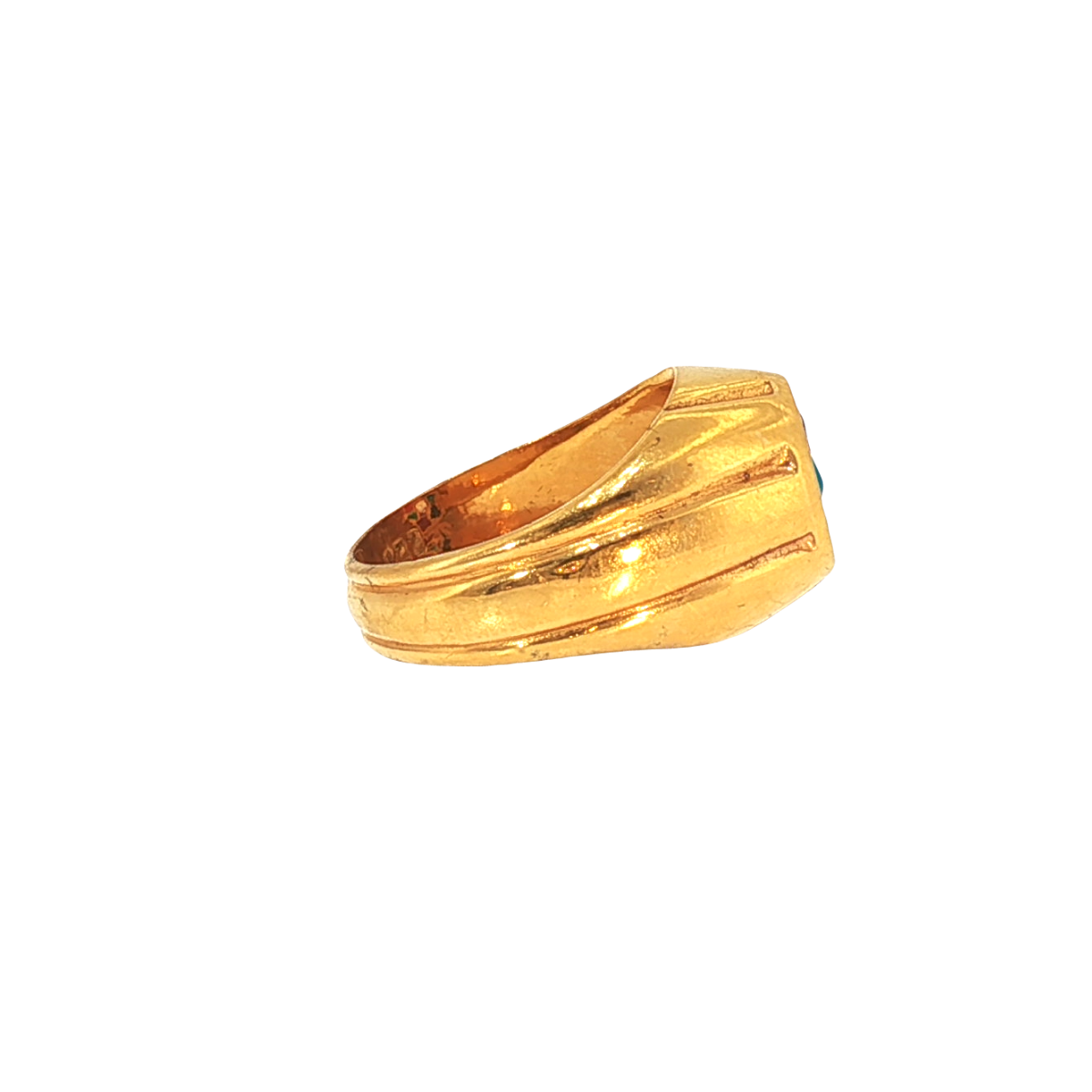 Elegant 22K Yellow Gold Colored Stone Ring – 11.3g Classic Statement Design