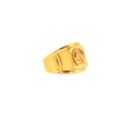 22K Yellow Gold Fancy Men’s Ring – Size 8.5, 4.9g with Cubic Zirconia
