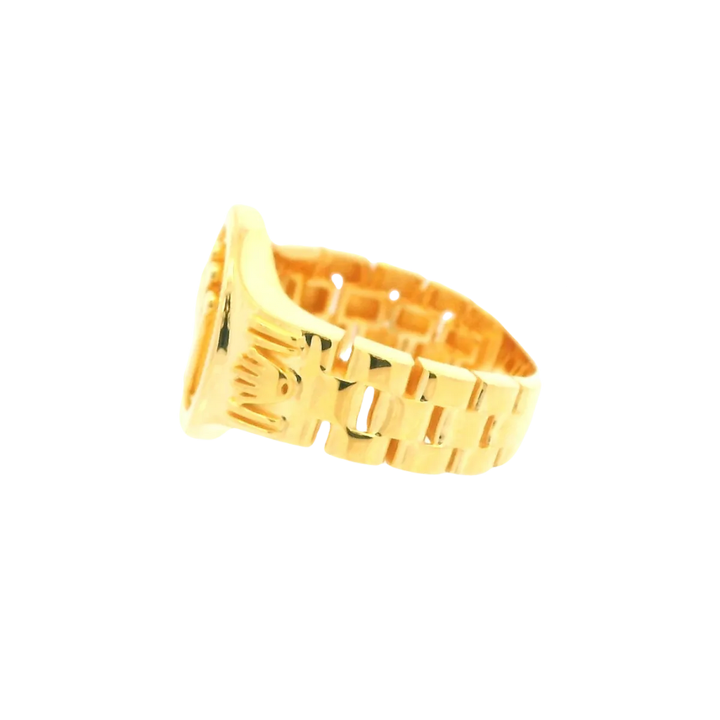 22K Men’s Yellow Gold Fancy Ring – 10.1g, Polished Finish, Resizable, Size 9