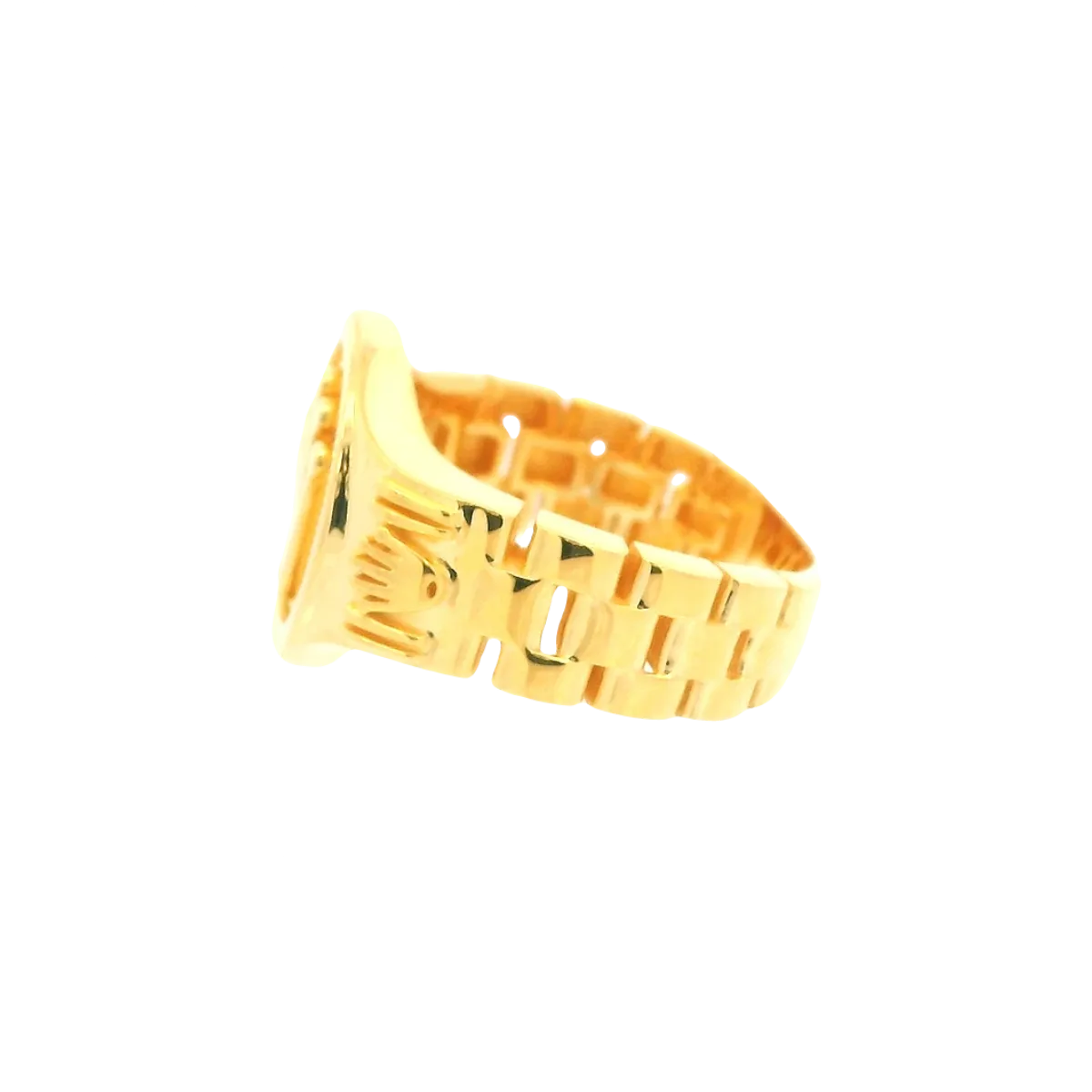 22K Men’s Yellow Gold Fancy Ring – 10.1g, Polished Finish, Resizable, Size 9