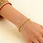 22k Gold Yellow Finish Charm Bracelet with Lobster Lock