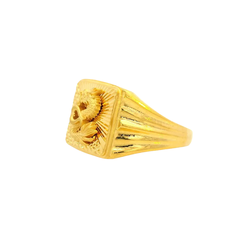 Fancy 22K Yellow Gold Men’s Ring – 5.9g, Size 10