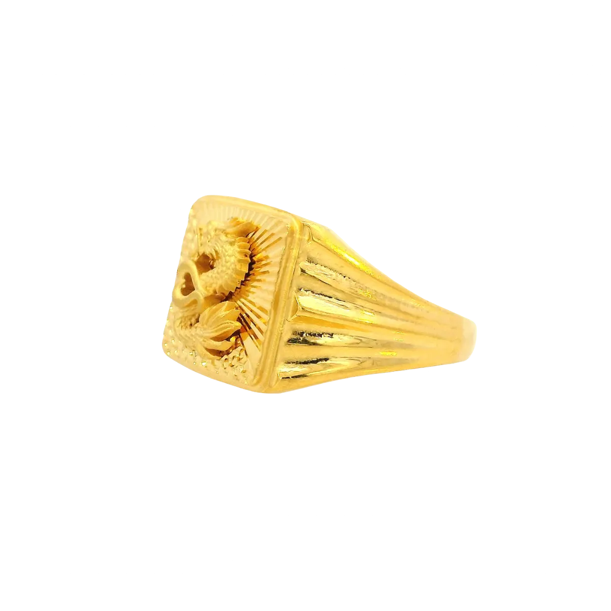 Fancy 22K Yellow Gold Men’s Ring – 5.9g, Size 10