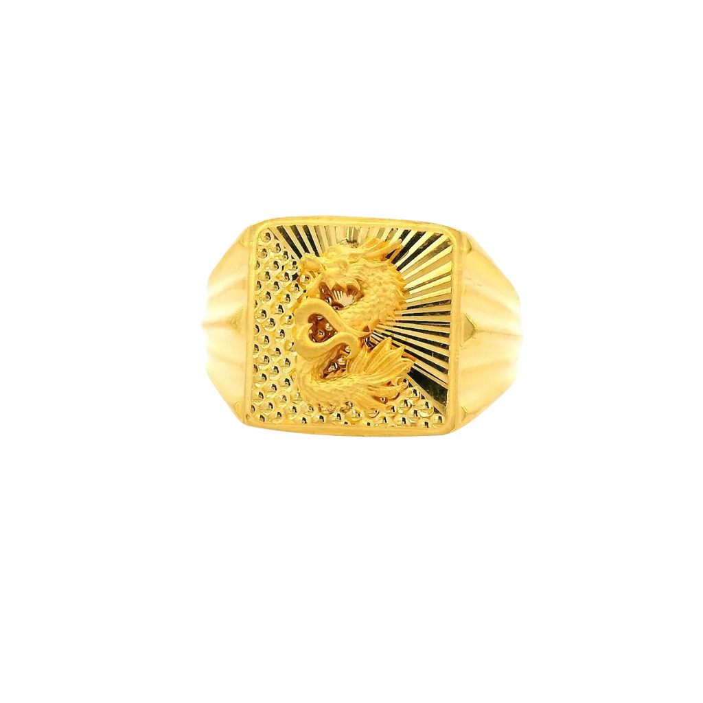 Fancy 22K Yellow Gold Men’s Ring – 5.9g, Size 10
