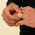 22K Yellow Gold Elegant Symbol Ring