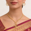 22K Minimalist Yellow Gold Layered Bar and Vertical Stick Drop Necklace