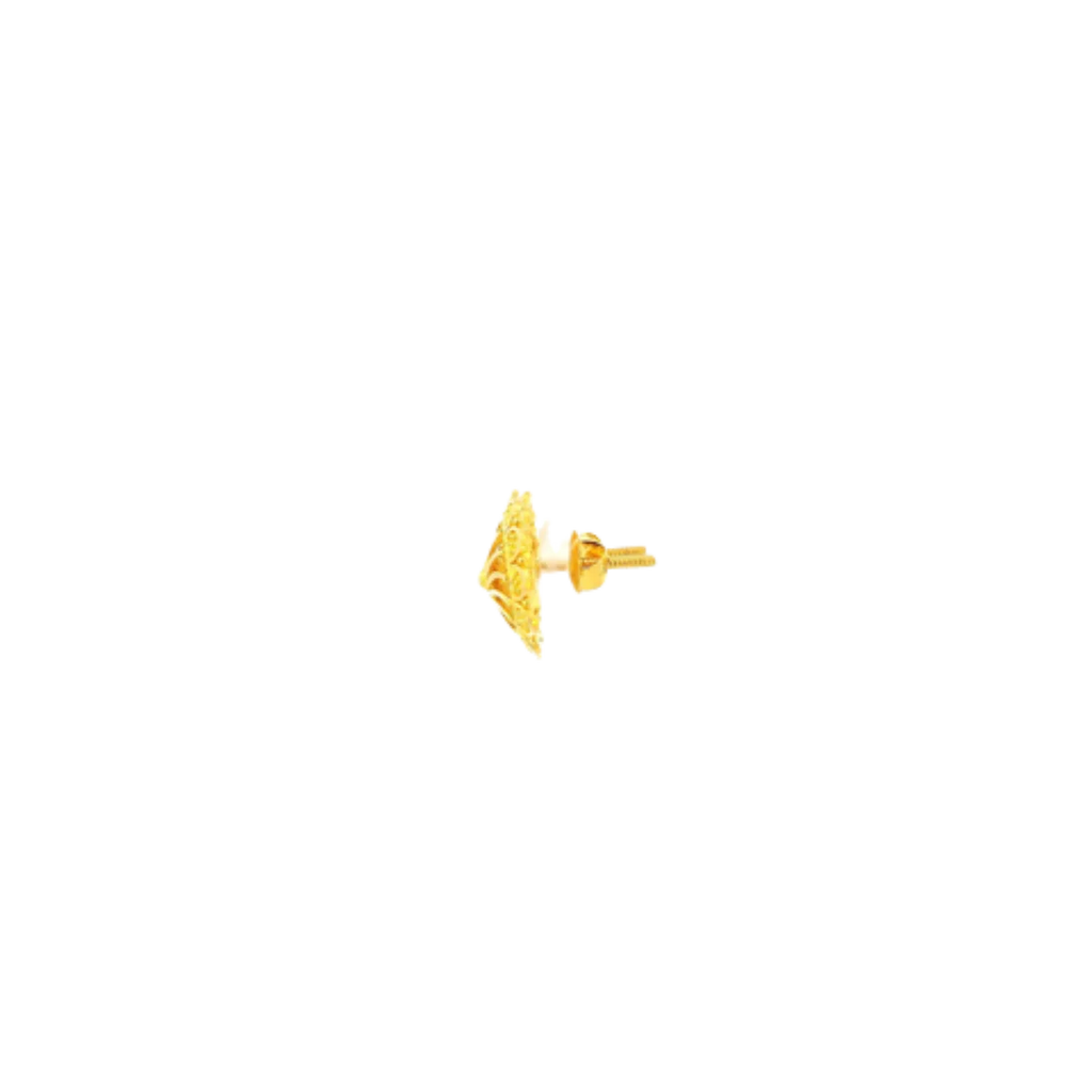 22K Yellow Gold Traditional Stud Earrings | Classic Polished Tops