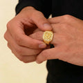 22K Yellow Gold Men’s Stone Ring with Cubic Zirconia – 7g, Size 10