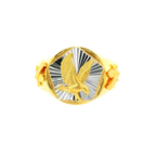 Two-Tone 22K Yellow & White Gold Men’s Ring – 5.9g, Size 10.2