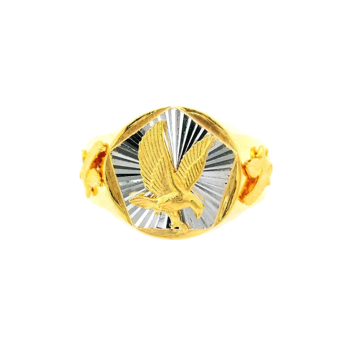 Two-Tone 22K Yellow & White Gold Men’s Ring – 5.9g, Size 10.2