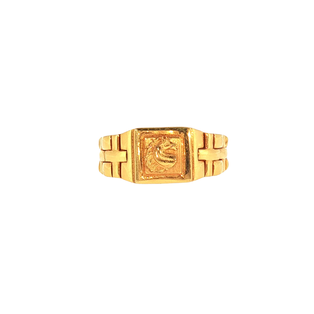 Fancy 22K Yellow Gold Men’s Ring – 11.7g, Size 11.5