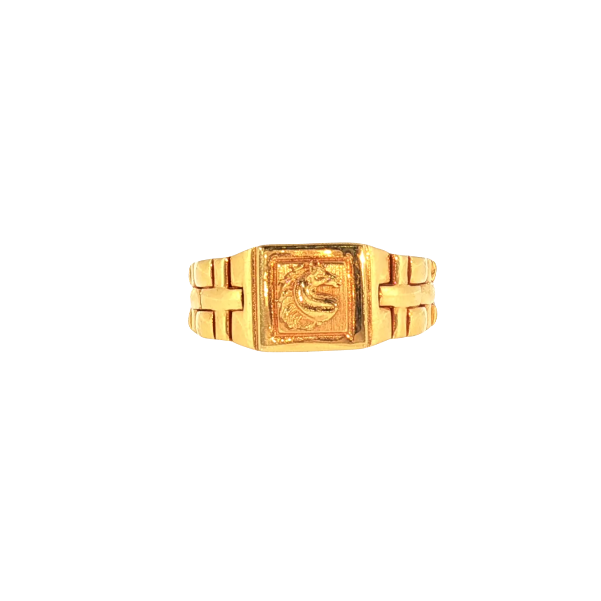 Fancy 22K Yellow Gold Men’s Ring – 11.7g, Size 11.5